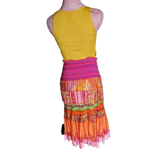 Ginger & Java Fun Fiesta Full Mix Pattern Multicolor Tiered Boho Gypsy Dress - Picture 3 of 9